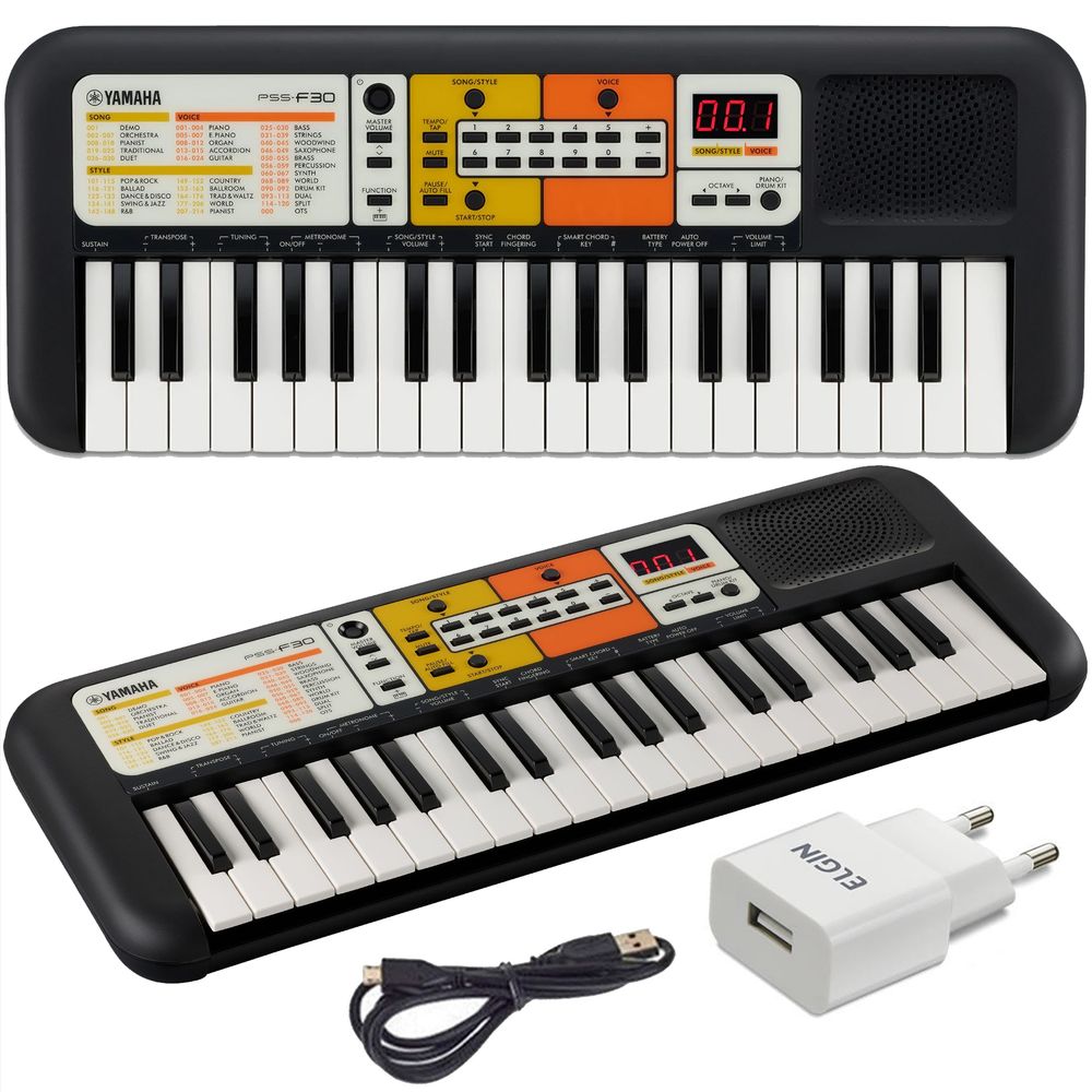 Teclado Infantil Yamaha PSS-F30 37 Teclas com Fonte USB - Citron